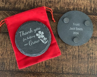 Personalized Teacher Appreciation Coasters, Slate coasters
