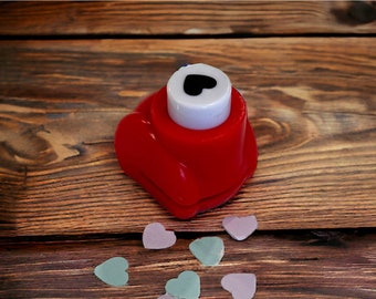 1pc, Mini Small And Cute Paper Embosser, Heart-shaped Paper Punch, Handmade  DIY Portable Love Shape Paper Art Paper Manual Punch