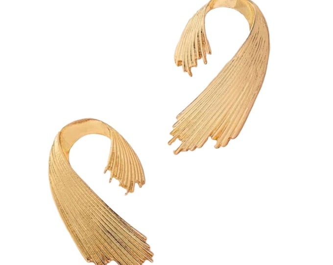 Gold Plated Iris Earrings, Chic Design