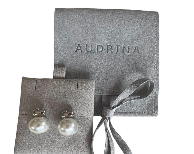 Silver Pearl Stud Earrings, Chic Minimalist Design
