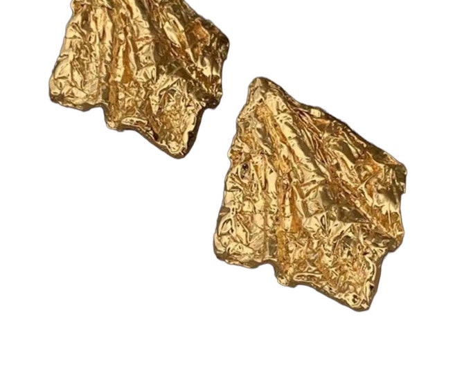 Gold Plated Lucia Earrings, Stainless Steel Design