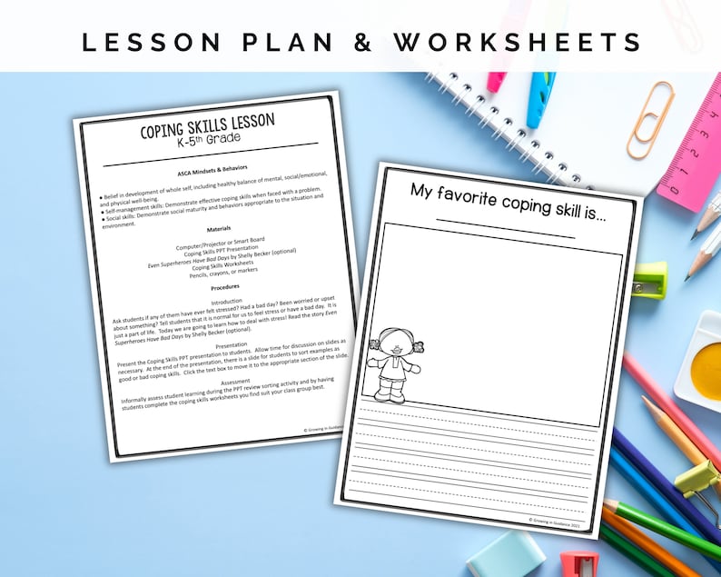 Coping Skills Lesson & Presentation K-5th Grade | Elementary School ...