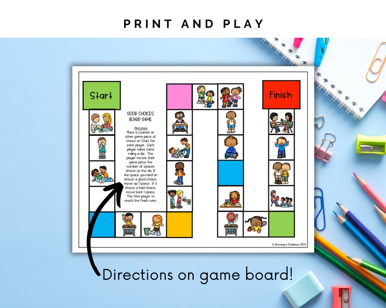 Good Choices Board Game: Classroom Management K-2 (digital Download) - Etsy