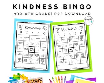 Kindness Bingo 3rd-8th Grade | Kindness Game | Printable Kindness Activity | Homeschool Game | Kindness Week Activity