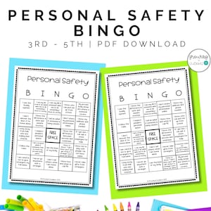 Persönliche Sicherheit BINGO-Spiel 3.-5