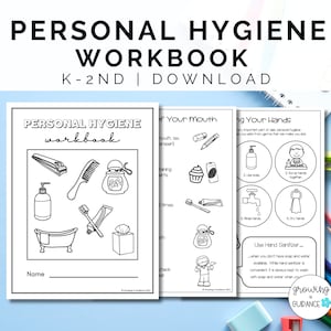 Personal Hygiene Workbook K-2nd Grade Worksheets Life Skills Health Activity Elementary School Counseling Homeschool Resource