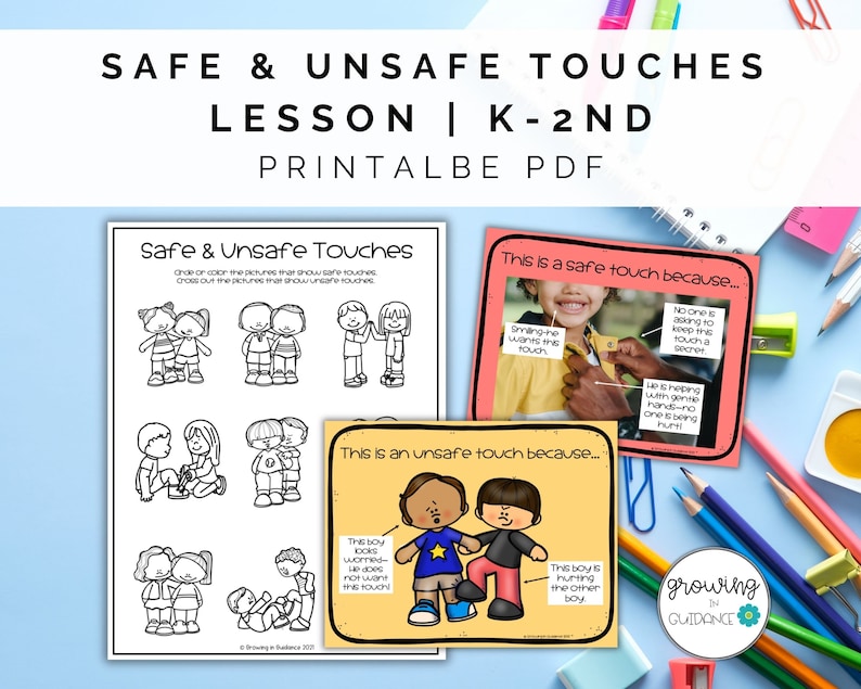 Safe and Unsafe Touches Lesson K2nd Grade No Prep Personal Safety Lesson Elementary School