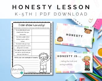 Honesty Lesson & Presentation K-5th Grade | No Prep Elementary Character Lesson | School Counseling Homeschool