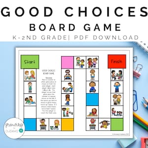 Good Choices Classroom Management Board Game K-2nd Grade Back to School Activity Elementary School Counseling Positive Behavior No Prep