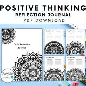 Journal de pensée positive Mandala, livre de coloriage, journal de réflexion, développement, orientation, mentalité, collège, lycée, SEL sans préparation, école à la maison