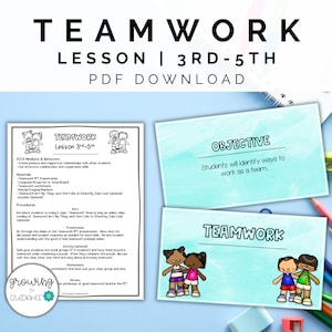 Lección y presentación sobre trabajo en equipo: Orientación escolar primaria (PDF)