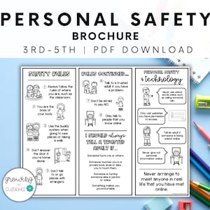 Persönliche Sicherheitsbroschüre 2.-5.Klasse Elementare Fremde Gefahr Sichere Berührung Gesundheit Schule Beratung Homeschool Ressourcen Malbroschüre