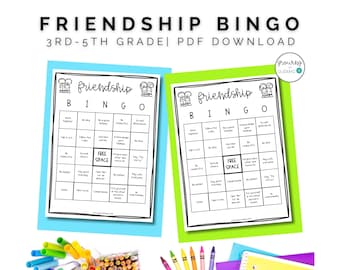 Friendship BINGO Game 3rd-5th No Prep SEL Activity School Counseling Homeschool Social Skills Game Printable Activity