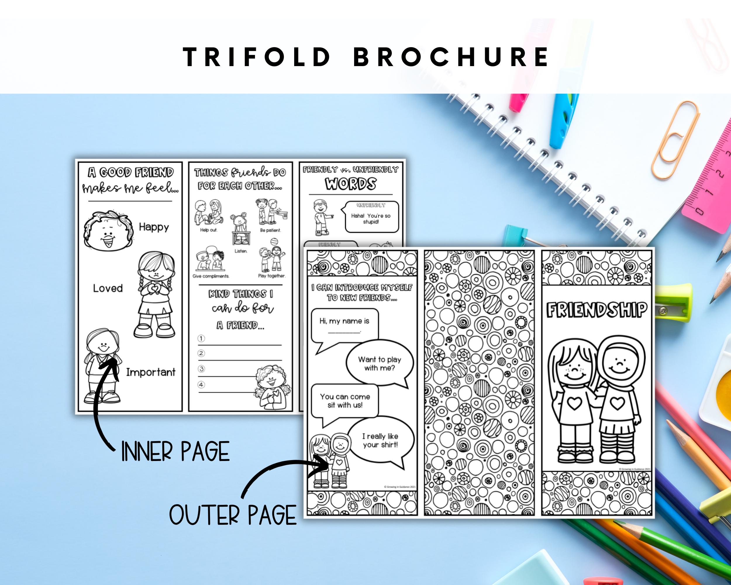 Friendship Brochure 2nd-5th Positive Relationships Social Skills ...