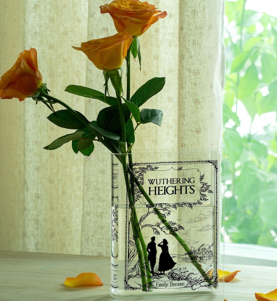 Wuthering Heights Acrylic Book Vase, Wuthering Heights Book, Acrylic Flower Vase, Halloween Gift, Christmas Gift, Gift For Book Lovers