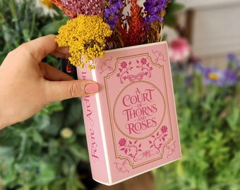 A Court of Thorns and Roses Ceramic Book Vase, Velaris City Ceramic Book Vase, Acotar Fantasy Book Gift, Christmas Gift, Home Decor Gift