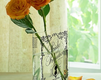 Stolz und Vorurteil Acryl Büchervase, Stolz und Vorurteil Buch, Acryl Blumenvase, Halloween Geschenk, Weihnachtsgeschenk, Geschenk für Buchliebhaber