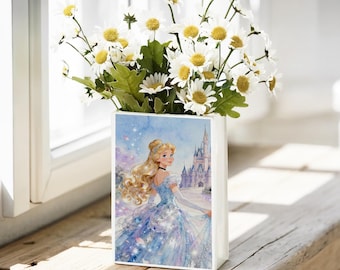 Fairytale Cinderella Ceramic Book Vase, Cinderella Ceramic Book Vase, Fairytale Fantasy Book Gift, Christmas Gift, Home Decor Gift