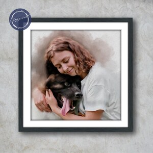 Custom Pet and Human Portraits | Hand-Drawn Dog, Cat, Family Artwork | Personalized Gift for Pet Lovers and Owners | Unique Pet Illustration