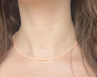 Seed Bead Necklace - Peach