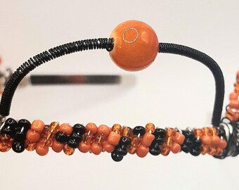 Handcrafted Silver Wire-Wrapped Headband – Bold Halloween Theme
