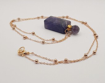 Amethyst Aromatherapy Bottle Necklace