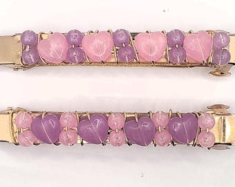 Glow in the Dark Beaded Barrettes – Rave Festival Hair Clips (Set of 2)