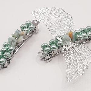 Mystical Hand-Wired Silver Barrette Set – Featuring a Butterfly Accent