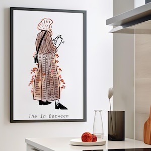 Mushroom Girl Art Print • Minimalist Anime Wall Art | The In Between Series