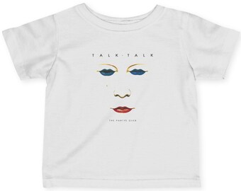 Talk Talk T-Shirt, Minimal Face Illustration Infant Tee | Abstract Makeup Features, Subtle Typography