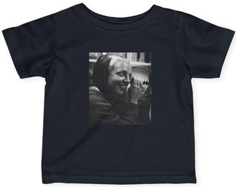 Infant Portrait Tee | Black and White Photo Print, Soft Cotton T-Shirt