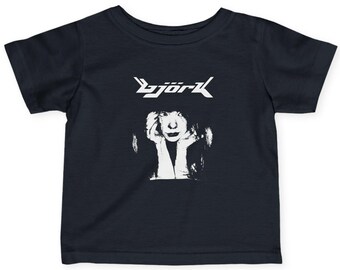 Bjork Portrait Infant Tee | Experimental Music Icon, Monochrome Graphic