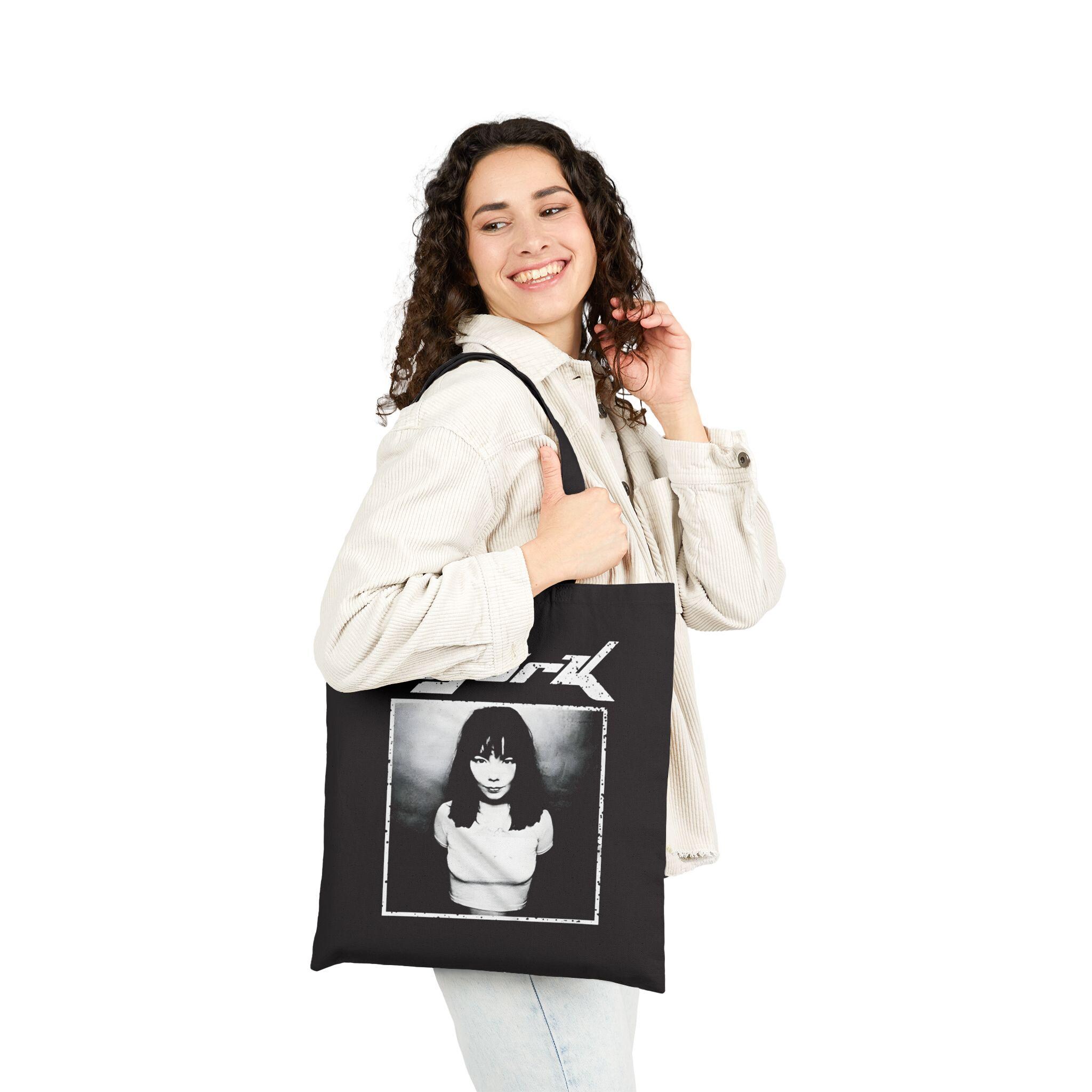 Björk Portrait Tote Bag, Icelandic Avant-garde Cotton Canvas