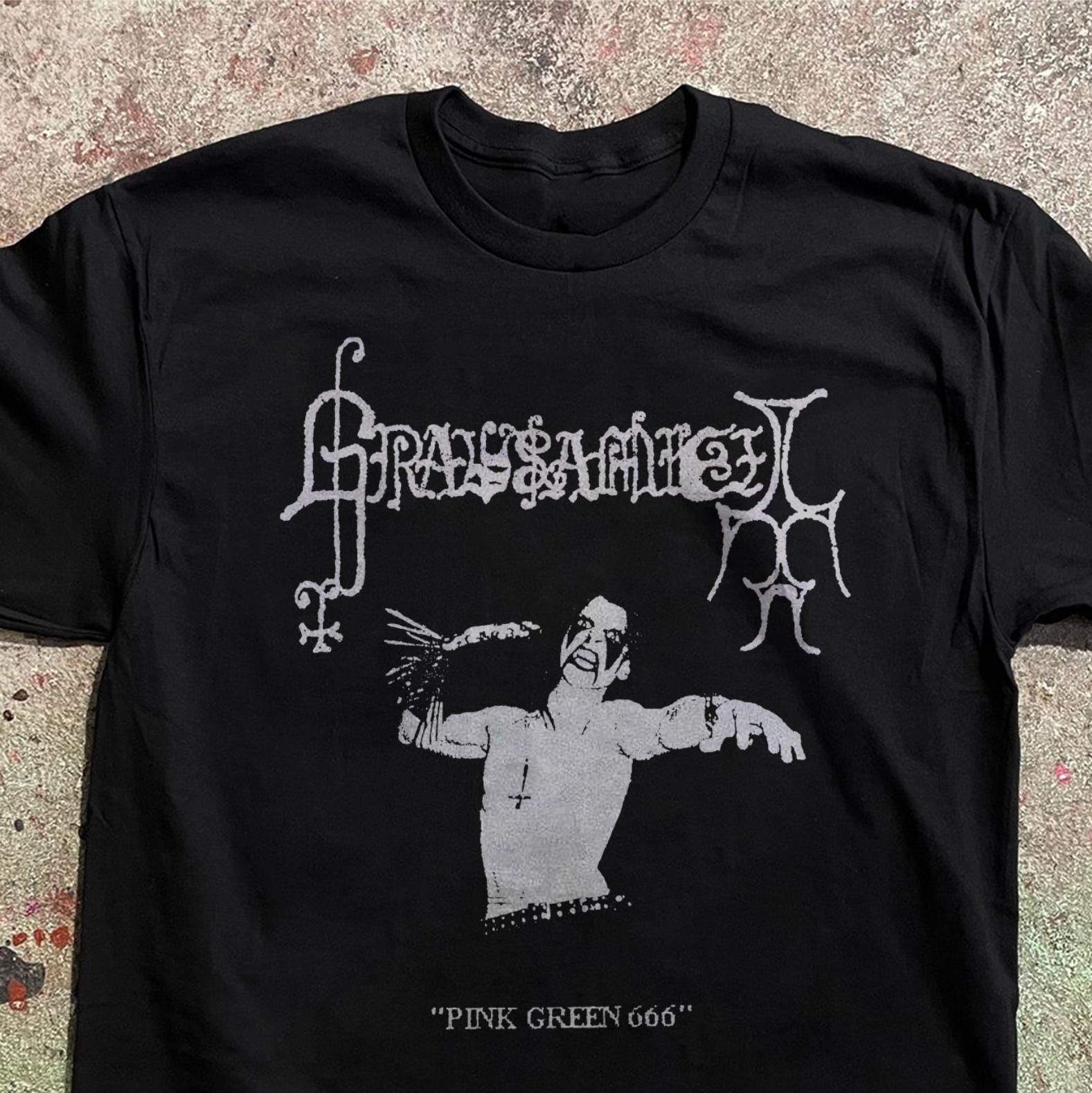 Grausamkeit Pink Green 666 Black Metal Shirt, German Underground