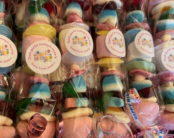 Sweet kebabs for parties and events, fully personalised, children’s parties, gifts