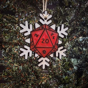 D20 Snowflake Christmas Ornament