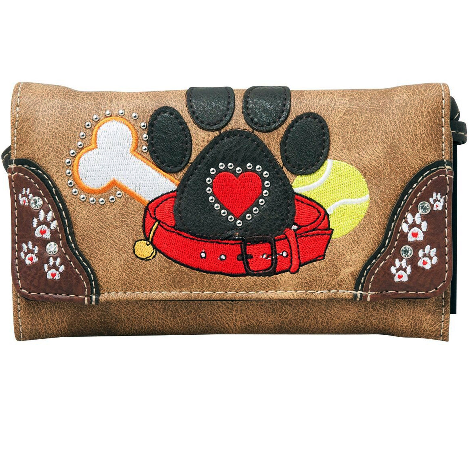 Dog Wallet Dog Paw Print Wallet Wristlet Crossbody Women Small Purse Clutch Pet ...