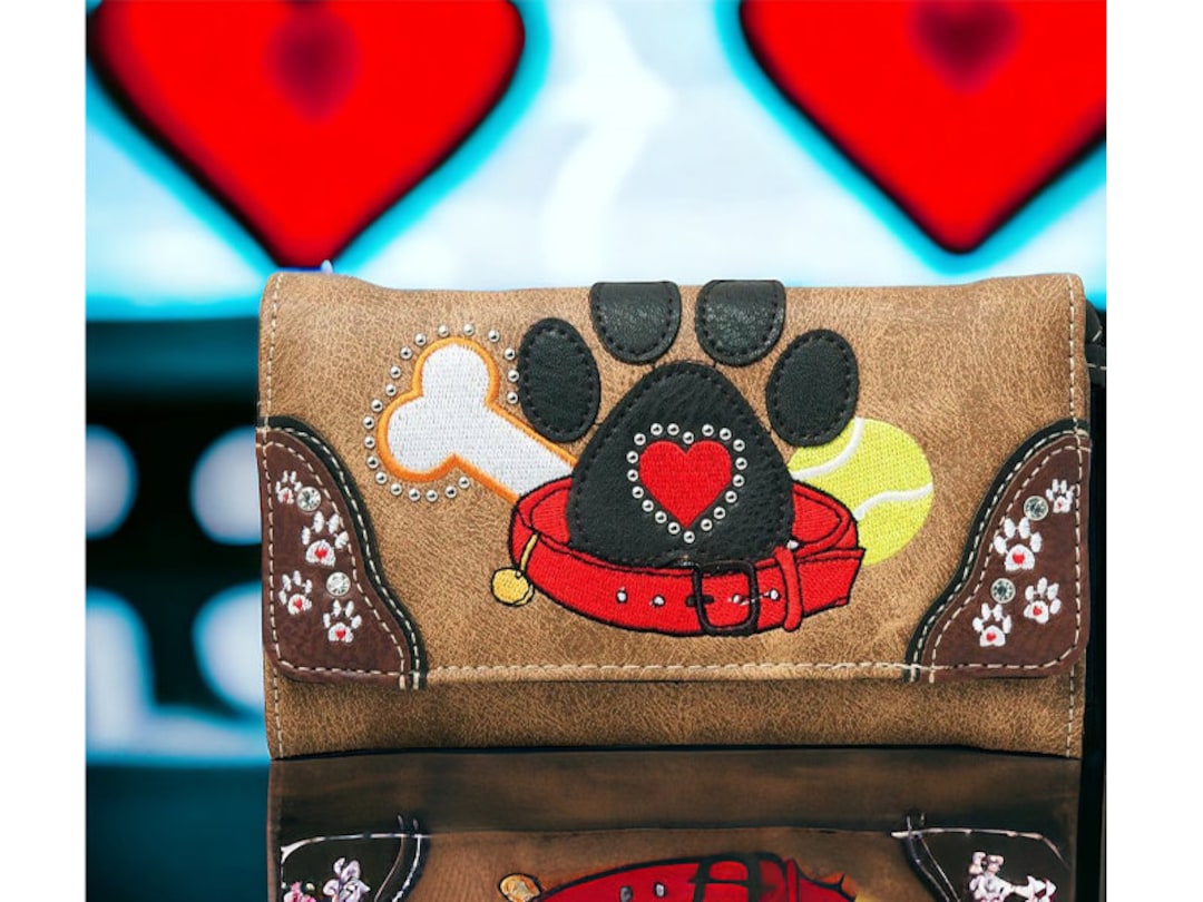 HW Collection Dog Paw Print Wallet Wristlet - Crossbody Purse For Dog Lovers - View #5