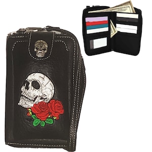 Cartera pequeña para teléfono móvil con diseño de calavera de azúcar, bolso cruzado para mujer, soporte para teléfono móvil, bolso de mano, funda para teléfono.