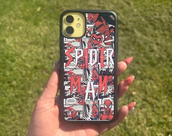Funda de silicona personalizada para iPhone y Galaxy con diseño de cómic de Spider-Man