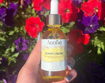 Lemon Crème Scented Organic Body Oil: Fast Absorbing, Deeply Healing