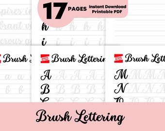 Brush Lettering Practice Sheets, Calligraphy Practice Guide, Handwriting Practice Sheets, Modern Calligraphy, Handwriting Worksheet
