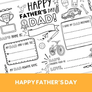 Printable Coloring Happy Father's Day, Printable All About Dad Fill in ...