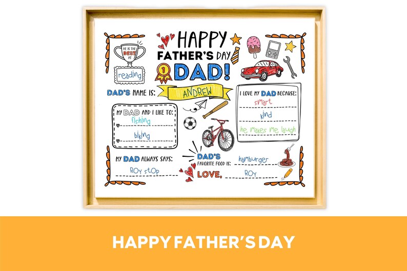 Printable Coloring Happy Father's Day, Printable All About Dad Fill in ...