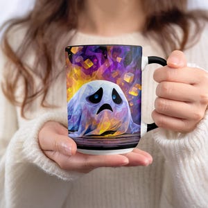 Halloween Ghost Mug, Spooky Season, Colorful Halloween, Ghostly Design, Unique Halloween Mugs
