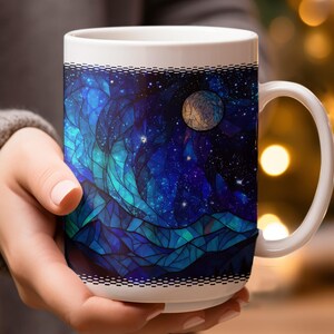 Galaxy Mug, Starry Night Coffee Cup, Cosmic Design Tea Mug, Unique Space Themed Gift, Celestial Art Mug, Universe Inspired Drinkware