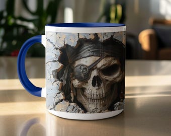 Pirate Skull Coffee Mug: Gothic Decor, Skull Lover Gift