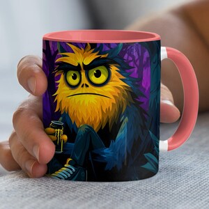 Halloween Monster Mug, Forest Creature Coffee Cup, Spooky Season Drinkware, Cute Monster Art, Halloween Gift Idea, Funny Monster Mug