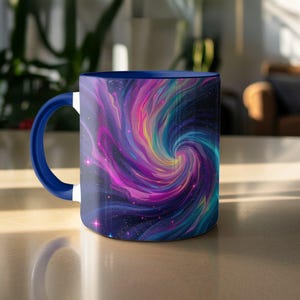 Kubek Galaxy Swirl, Kubek Kosmiczny do Kawy, Kubek Mgławicy, Kubek Kosmiczny, Kubek Niebiański, Prezent dla Miłośnika Kosmosu, Kolorowy Kubek, Wyjątkowy Kubek, Modny Kubek