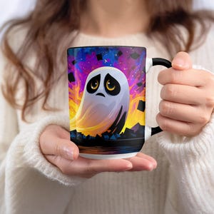 Cute Ghost Mug, Halloween Mug, Spooky Season, Ghost Design Coffee Mug, Fall Decor, Gift for Ghost Lovers, Halloween Gift, Ghostly Mug